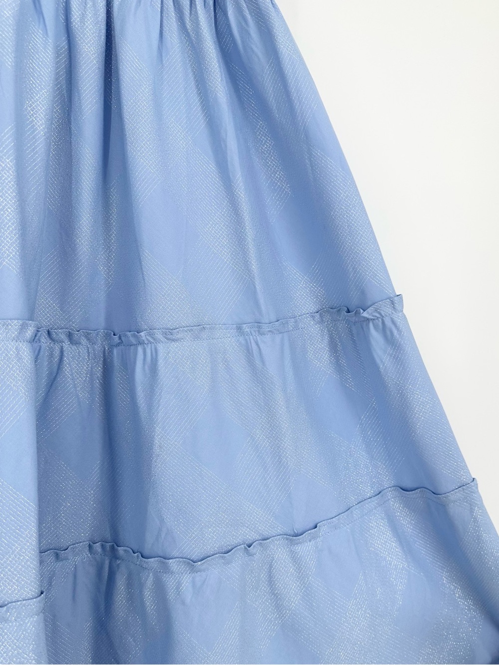 Hill House Ellie Nap Dress Light Blue Glitter Metallic Check - Picture 5 of 17